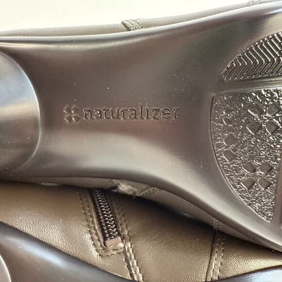 Naturalizer Haley Oxford Ankle Bootie Women's Sz 7 M Brown Leather Side Zip NWB - Picture 8 of 10